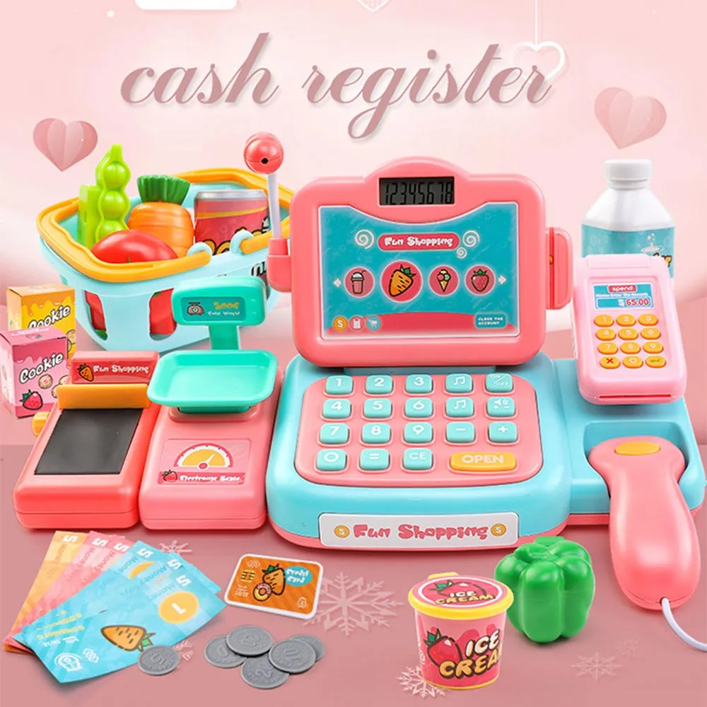 Электронная Мини Имитация супермаркета кассовый аппарат набор игрушек детский