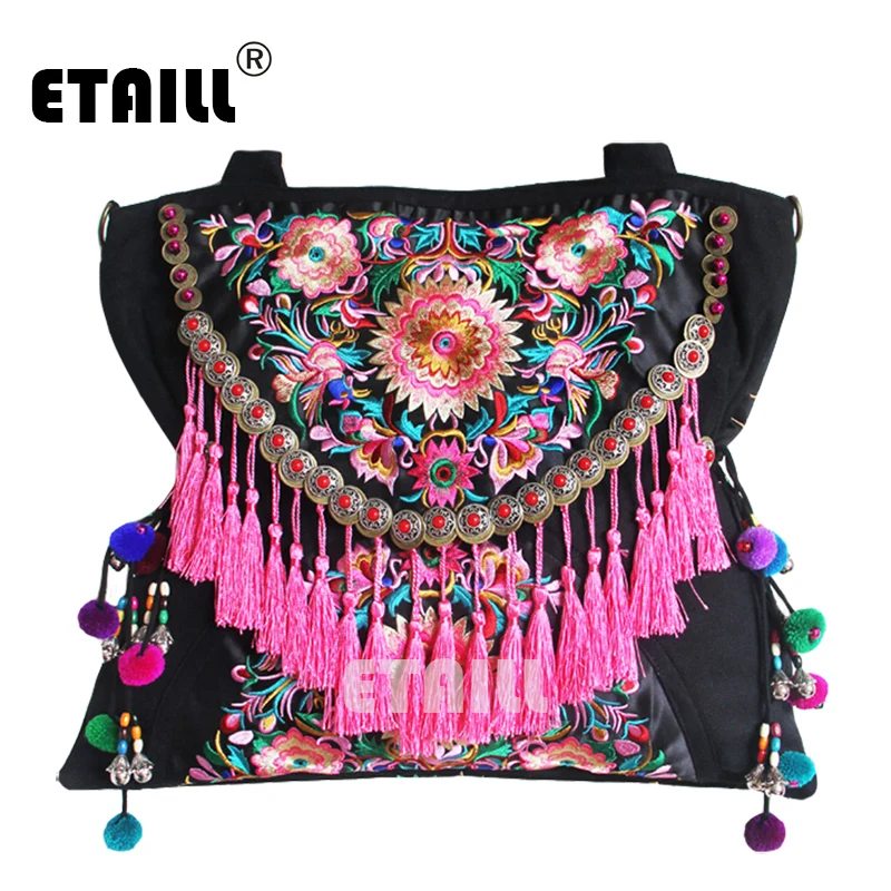 Двусторонняя Китайская Этническая сумка с вышивкой винтажная Hmong известный