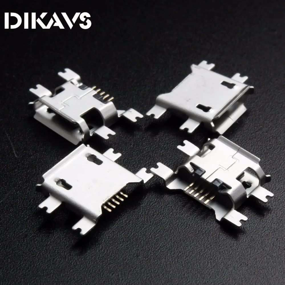 10 шт. 5-контактный разъем Micro USB SMD 4 фиксированные ножки широко используется в