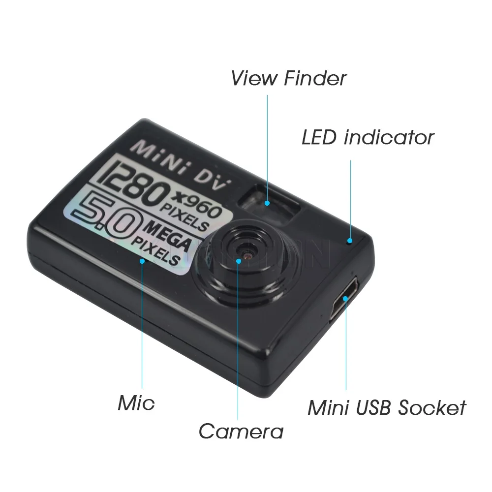 Маленький новый мини DV DVR 5MP HD Цифровая камера Видео Аудио Рекордер веб
