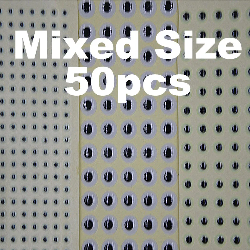 Mixed Size Созерцатель 50 шт. 3D эмульсионные Светящиеся в темноте глаза для ловли нахлыстом 3 мм/5 мм/7 мм светящиеся Соблазнительные рыбьи глаза для завязывания нахлыстом ложные приманки - Цвет: Mixed Size