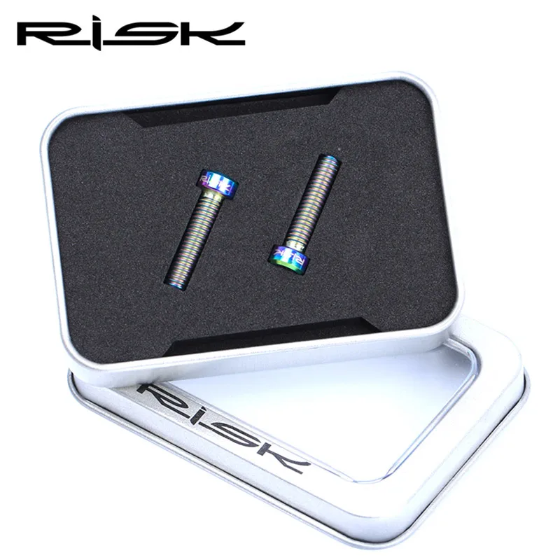 Colorful RISK 2 шт. Титан M6* 23,5 полые болты горный велосипед масляный диск фиксированный винт для SHIMANO XT отдельный масляный цилиндр запчасти для велосипеда - Цвет: Colorful