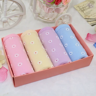 4PCS-juhua-8 4 шт./лот, женское нижнее белье, плюс размер, S-4XL, хлопковые трусики, сексуальные, Calcinha, женские трусики, трусы с принтом - Цвет: 4PCS-juhua-8