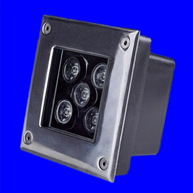 

Free Shipping 6pcs/lot Outdoor Spot Lighting IP68 5W Square Led Underground Light 110V 220V 12V Led Inground Landscape Lamps