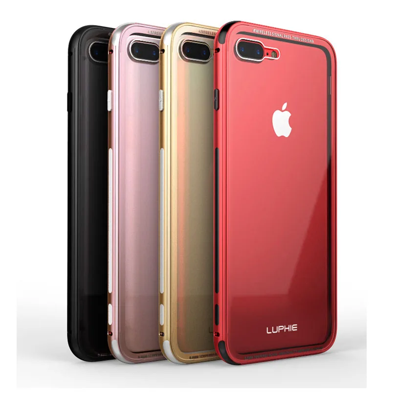 Чехол для IPhone 7 8 плюс роскошный оригинальный Luphie Алюминий металлический каркас + 9