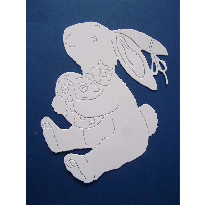 

Rabbit Embrace Egg Metal Cutting Dies Stencils For DIY Scrapbooking Easter Decorative Embossing Paper Cards Craft Die Cut 2019