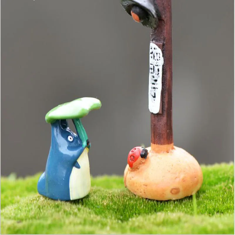 Миниатюрный мох сказал что лист лотоса Тоторо кукла полимерный микро-пейзаж