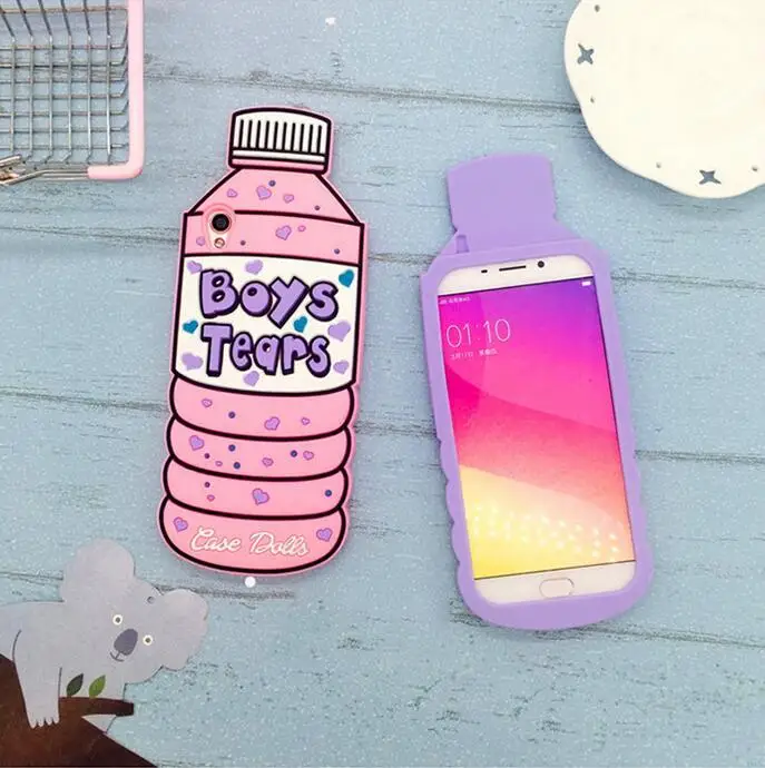 3D мультфильм бутылка воды Любовь мороженое чехол для телефона для iPhone 6 6s 7 8 Plus X Xs Max XR 11 Pro Max мягкий силиконовый резиновый чехол
