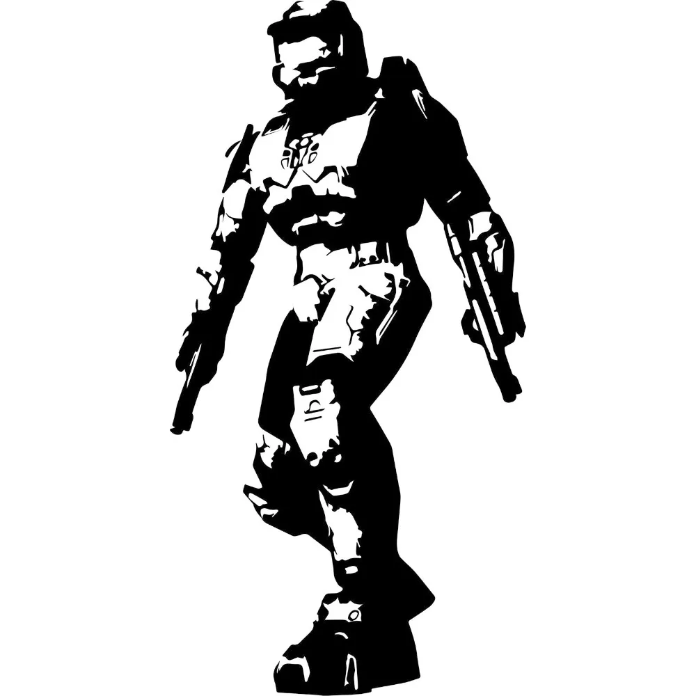 Игра Halo Silhouette Master Cheif Домашний номер настенные художественные наклейки виниловые переводные настенные декоративные s m l оранжевый красный розовый серый