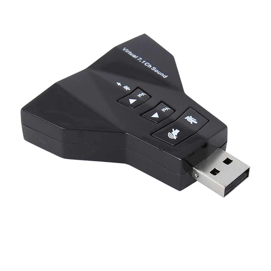 Новый адаптер для аудиокарты 7 1 CH Channel USB 2 0 3D микрофон колонка настольного