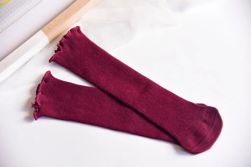 Wine Red Милые детские хлопковые гетры для маленьких девочек, гольфы, леггинсы, новая модная одежда - Цвет: Wine Red