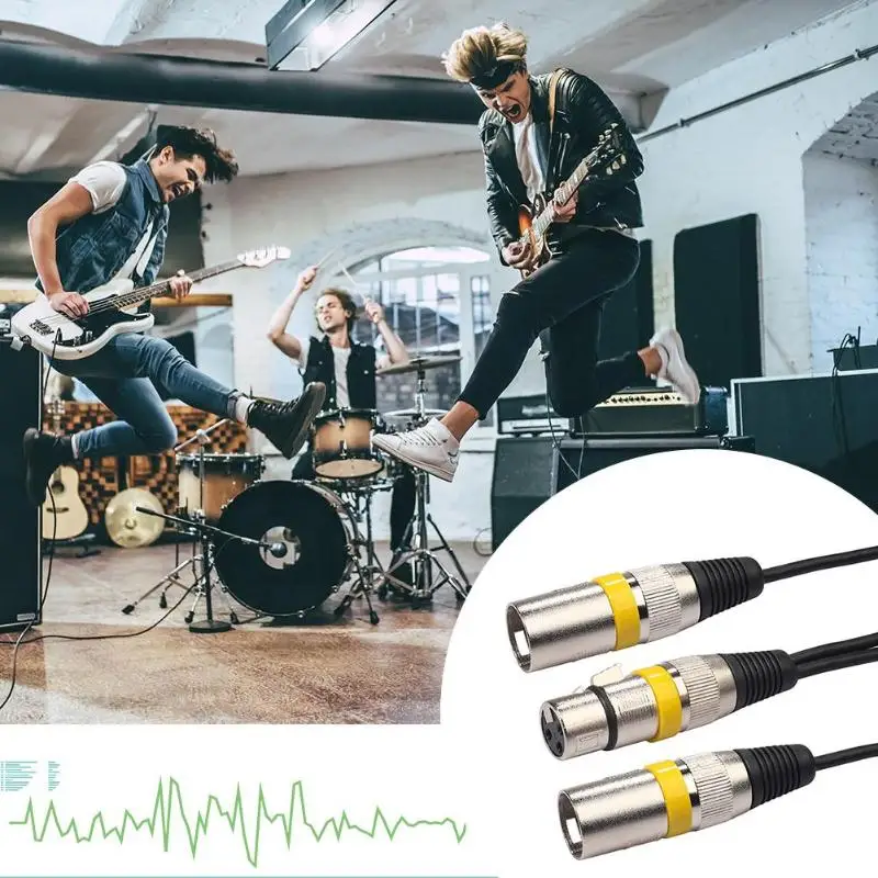 3 контактный гнездовой разъем XLR на двойной 2 штырьковый кабель для усилителей