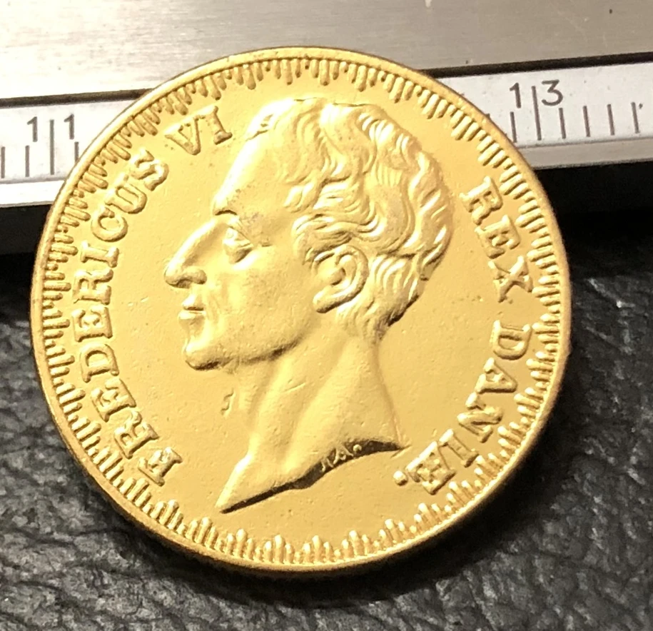 1831 ДАНИЯ 1 Фредерик VI 22K позолоченная копия монеты | Дом и сад