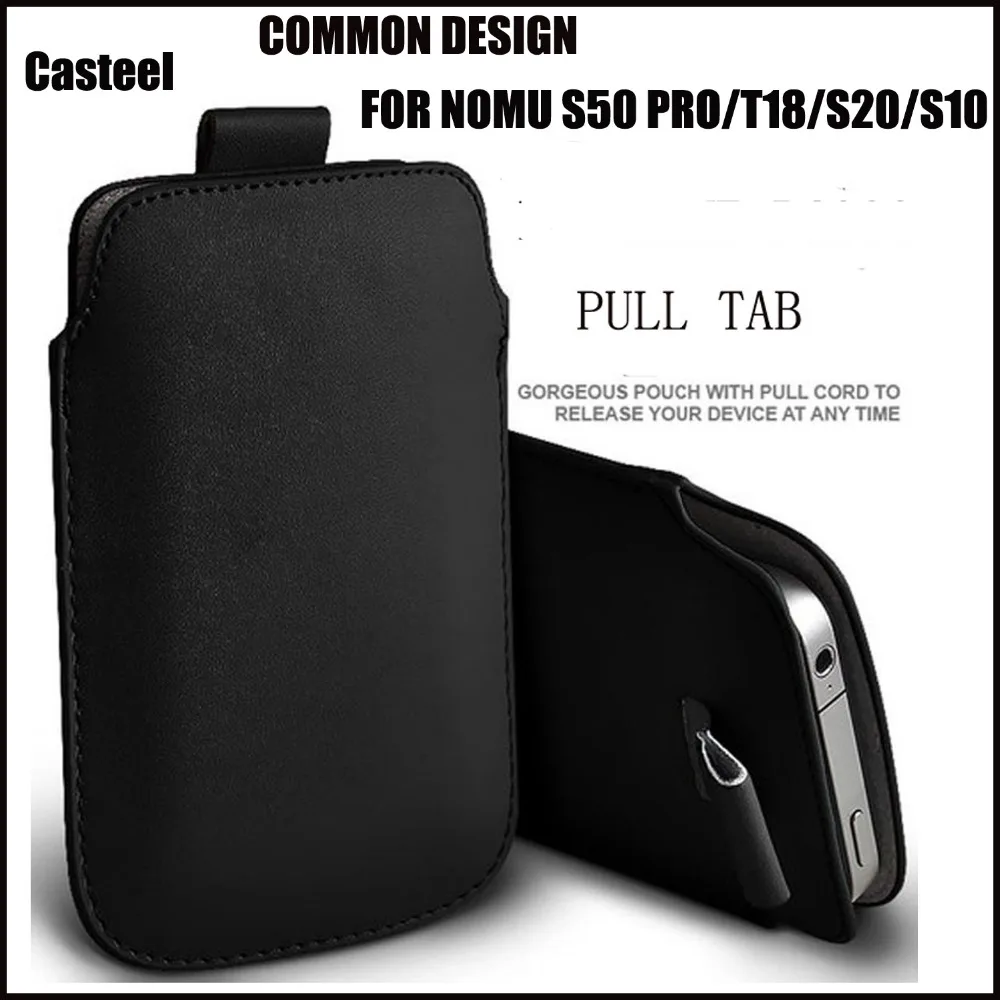 

Casteel PU Leather Case For nomu s50 pro t18 s20 s10 Pull Tab Sleeve Pouch Bag Case Cover