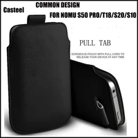 casteel pu leather case for nomu s50 pro t18 s20 s10 pull tab sleeve pouch bag case cover