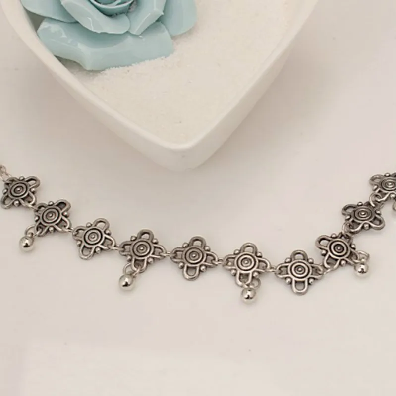 Популярные Посеребренные ножные браслеты для женщин винтажный браслет в