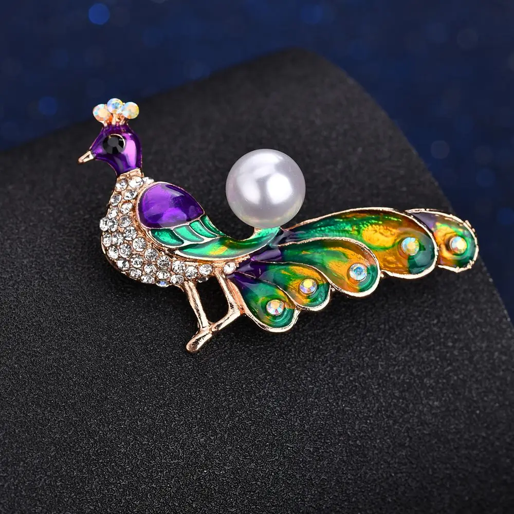 MissCyCy богемные красочные эмалированные броши в форме павлина для женщин имитация