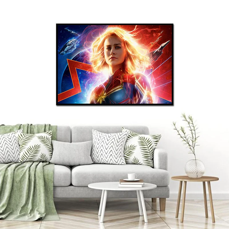 3D квадратная/круглая дрель 5D DIY Алмазная картина &quotсупер герой: Капитан Марвел&quot
