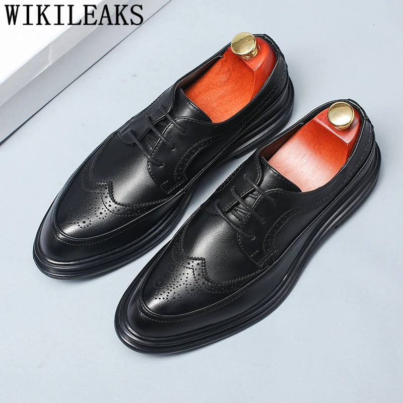 Туфли мужские классические винтажные броги итальянские брендовые для