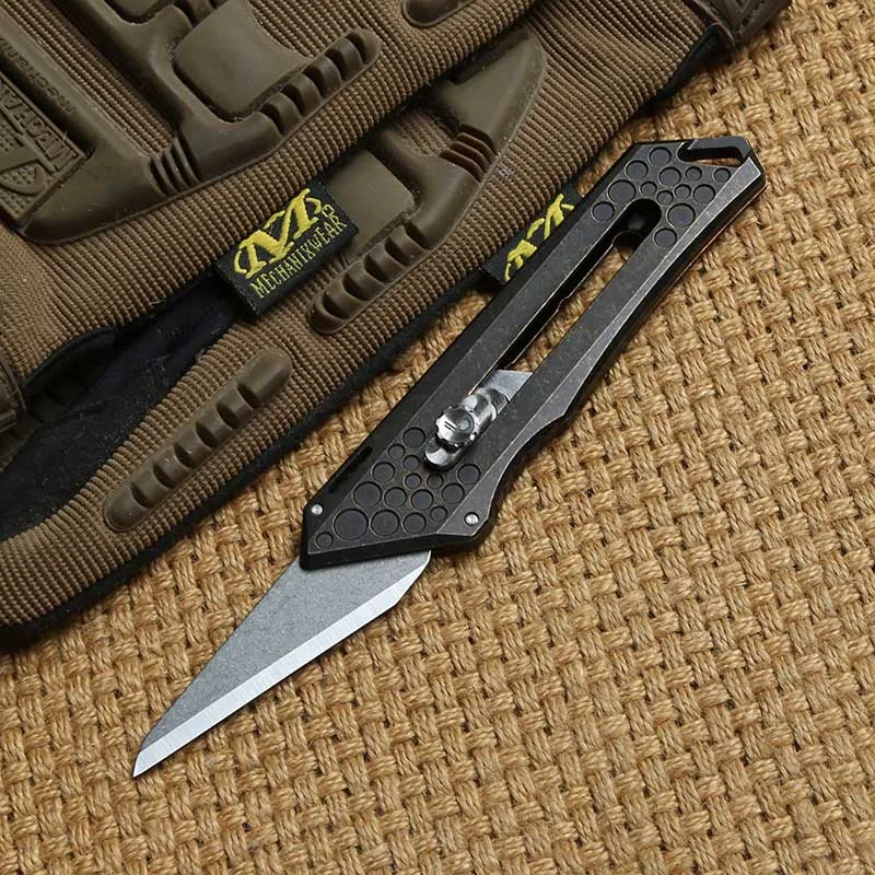 Copper black DICORIA 9TIREDC Tirek резак для бумаги нож с титановой ручкой 5Cr15 стальной нож для обрезки карманный нож наружные Ножи EDC инструменты - Цвет: Copper black