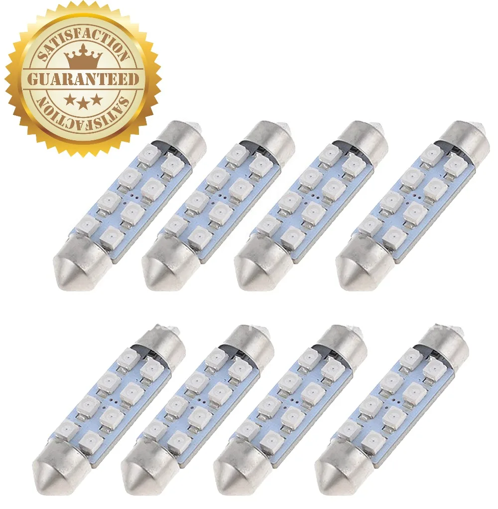 

6 шт. 31mm-3528smd-8 светодиодный идеально смотрится в летнем повседневном образе напрямую с фабрики selt 41 ММ 1,25 "1210 Белый SMD 8 светодиодный купол с фе...