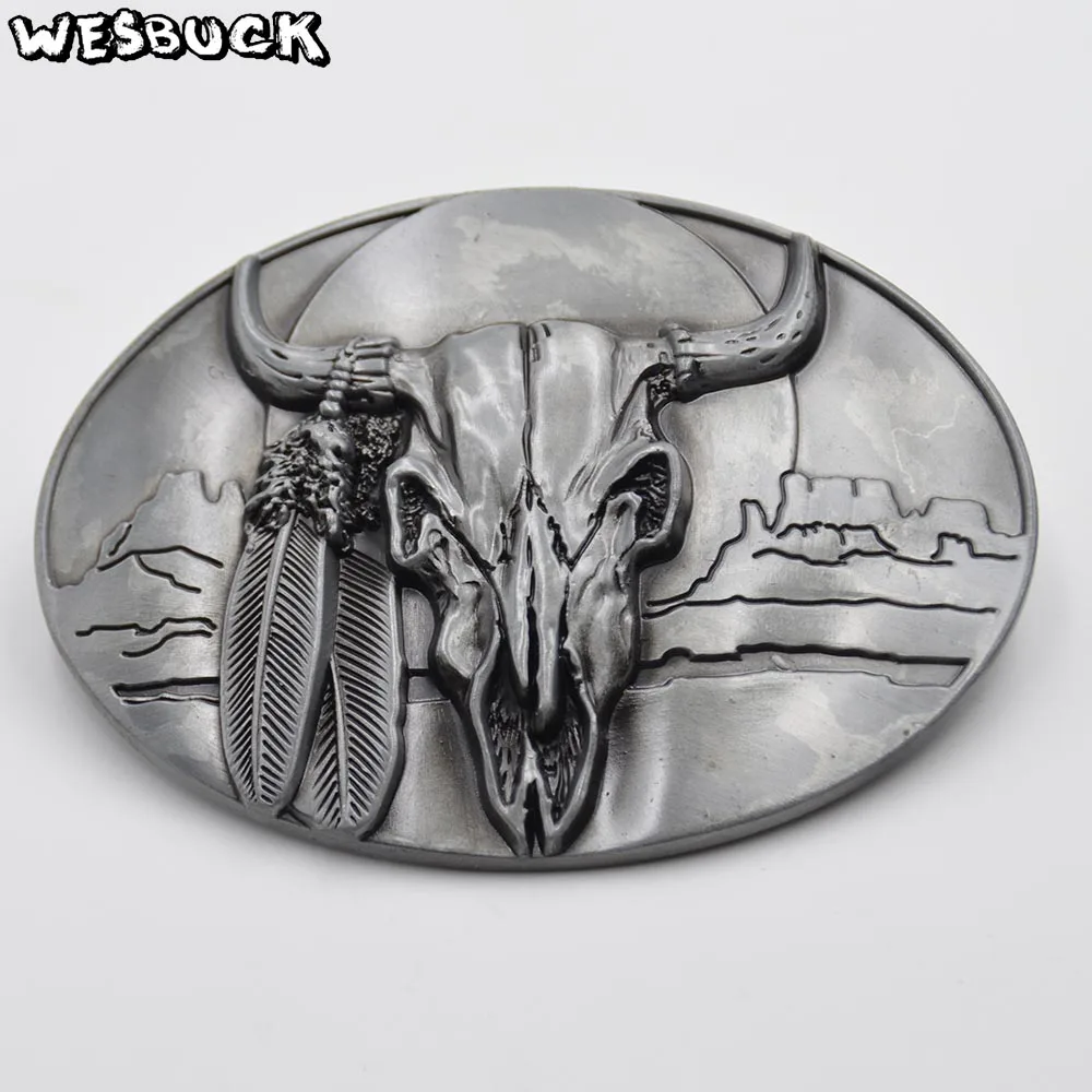 Wesbuck Brand большая голова быка с ремешком с пряжкой - Цвет: buckle