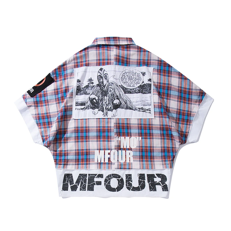 Лето 2019 г. бренд дизайн хип хоп клетчатая рубашка с короткими рукавами для мужчин