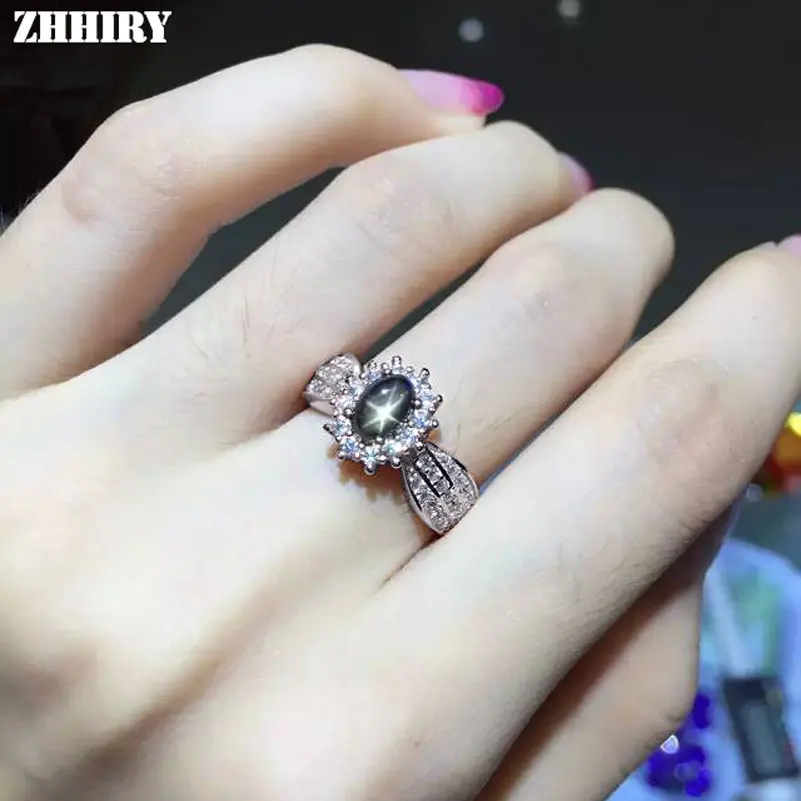 Женское кольцо из серебра 925 пробы с натуральным сапфиром|ring|fine jewelry |