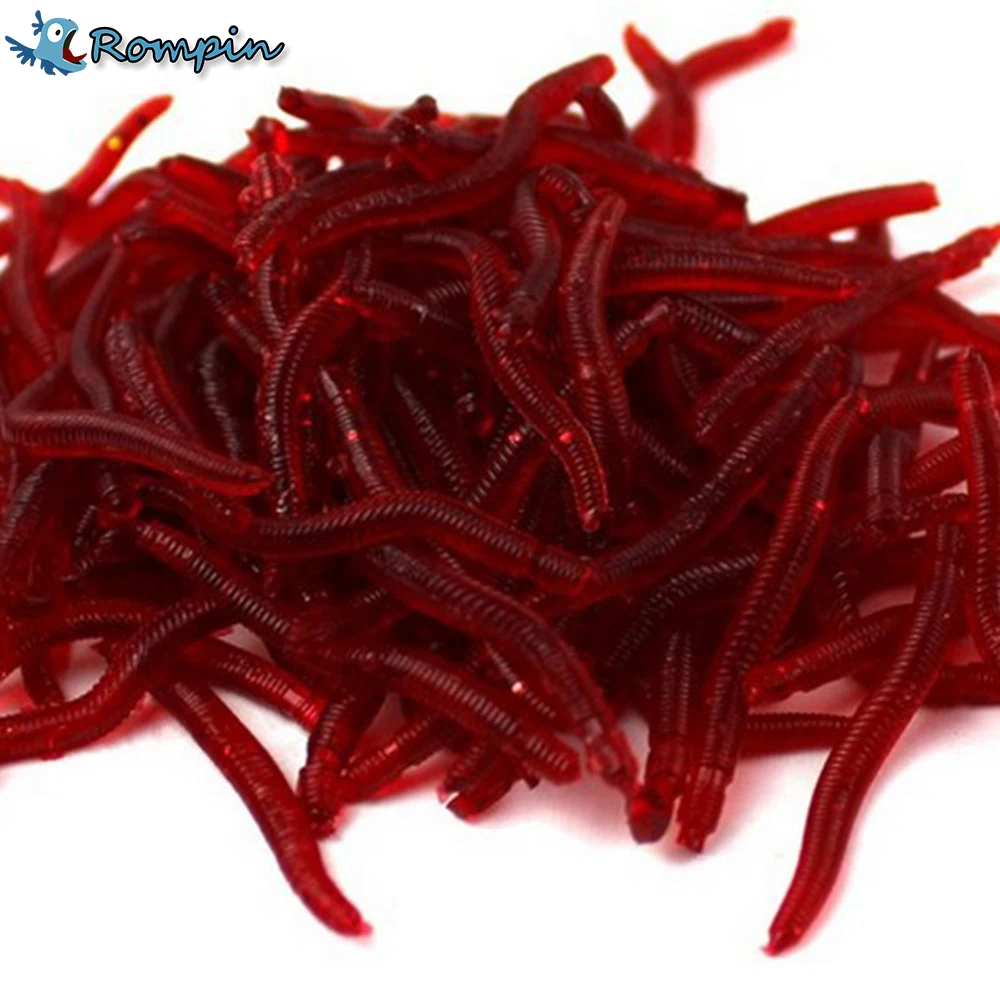 

Rompin 50 шт. 3,5 см красная червяк, мягкая пластиковая рыболовная приманка, искусственная приманка, бионический красный червь, рыболовный запах