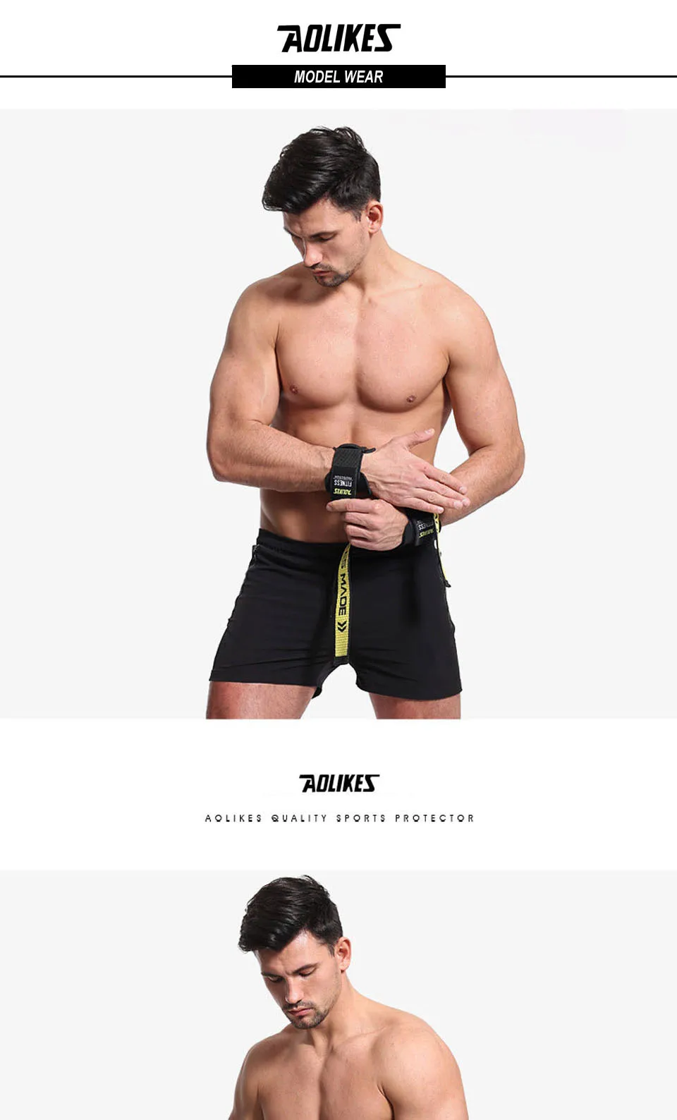AOLIKES, 1 пара, для тренажерного зала, для фитнеса, для тяжелой атлетики, на ремнях, для гантелей, для рук, для тренировок, для поддержки запястья, для штанги, для подтягивания