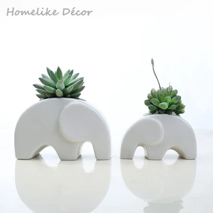 Набор из 2 предметов, керамический мини-Цветочница в форме слона, фарфоровый цветочник для украшения дома и сада