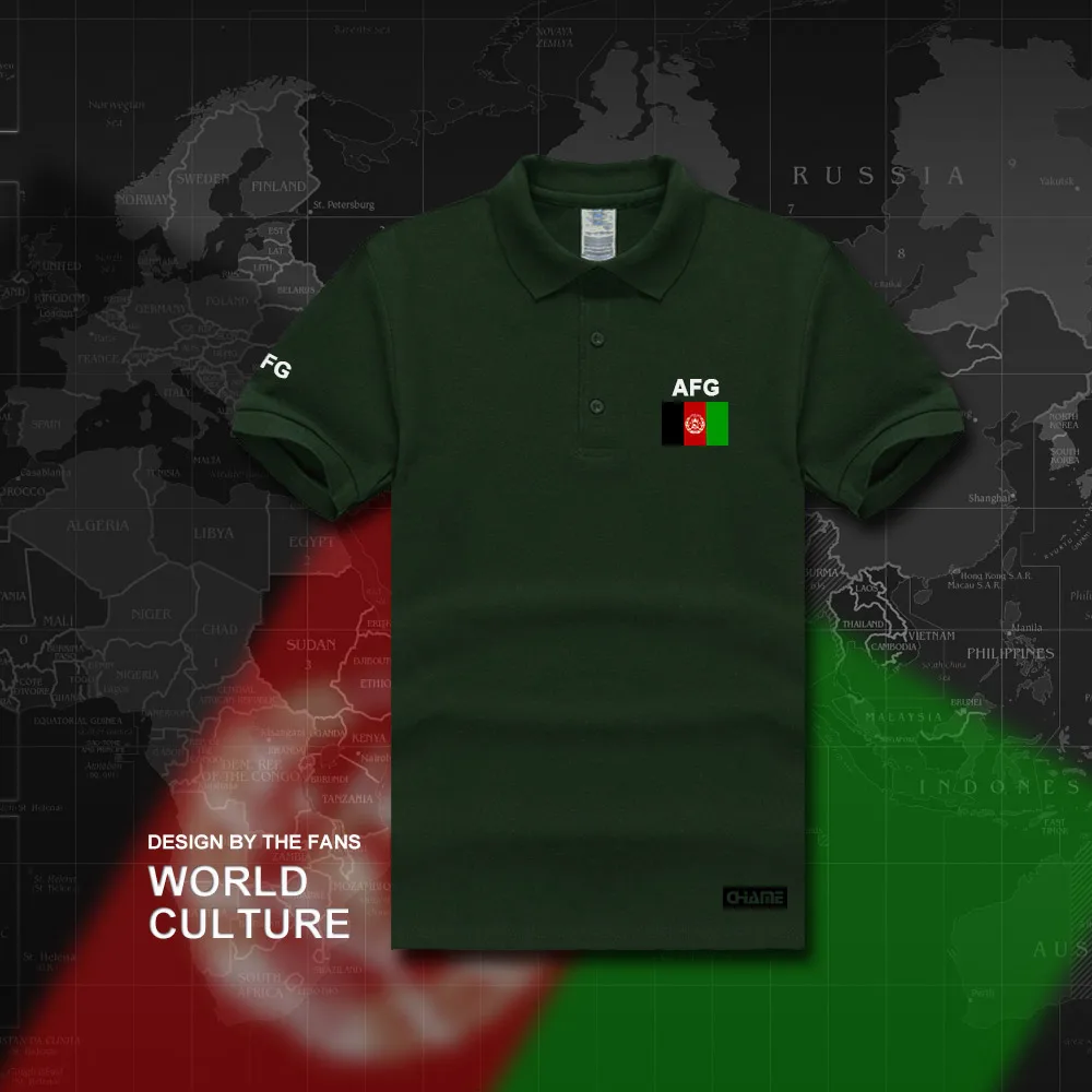 Afghan polo рубашки мужские с коротким рукавом белые бренды напечатаны для страны хлопок национальная команда флаг AFG ислам пашто