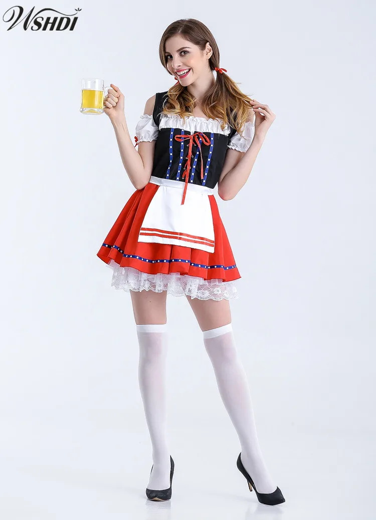 Платье дирндл костюм для Октоберфеста пивная горничная немецкое баварское