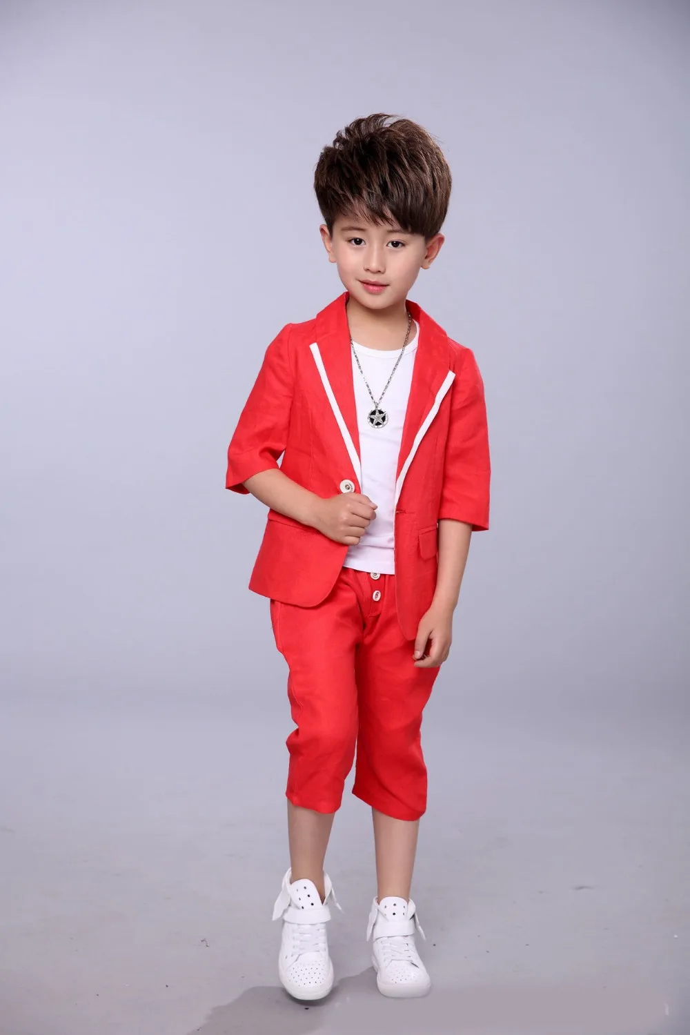 Костюм с короткими рукавами для мальчиков Новое летнее детское платье хлопковый