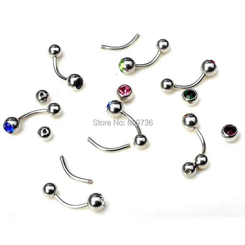 100 шт оптовая продажа ювелирных изделий для живота языка губ кристалл из