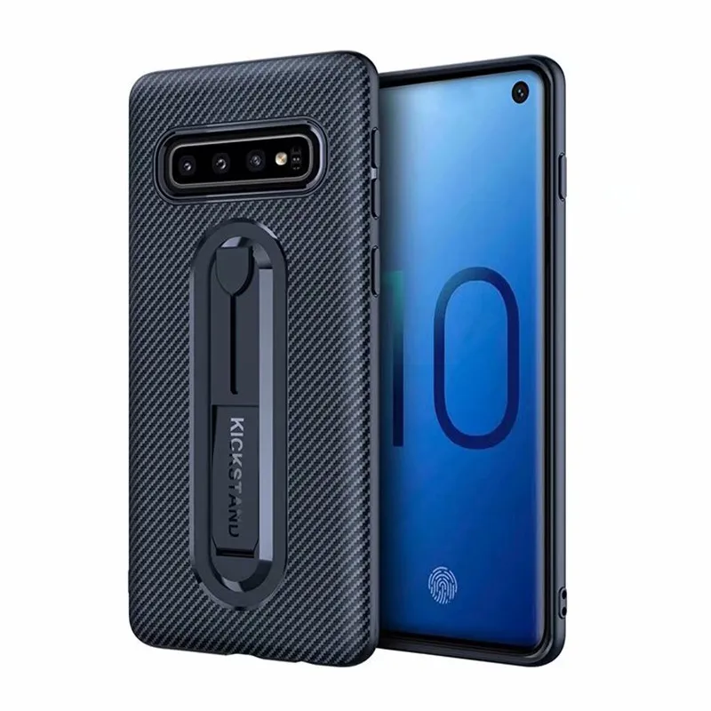 Синий LUPHIE силикон из углеродного волокна крышка для samsung S10 S9 S8 плюс S10e S7 A6S A7 A8 A9 Мягкий ТПУ защитный противоударный чехол для телефона - Цвет: Синий