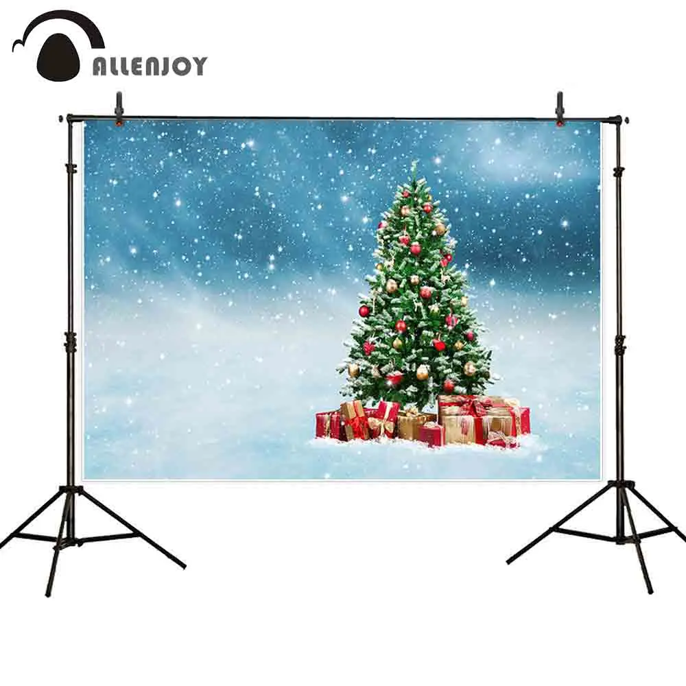 Allenjoy фон для фотосъемки Рождественская елка подарки снег холодный праздник