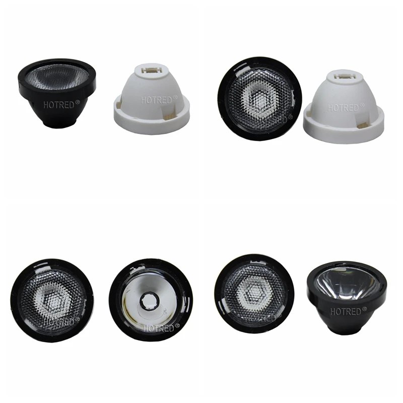 10-100 шт. Cree XPE XPG XTE 3535 3030 2525 светодиодный объектив 15 30 45 60 градусов конус черный белый держатель для Osram samsung высокомощный светодиодный