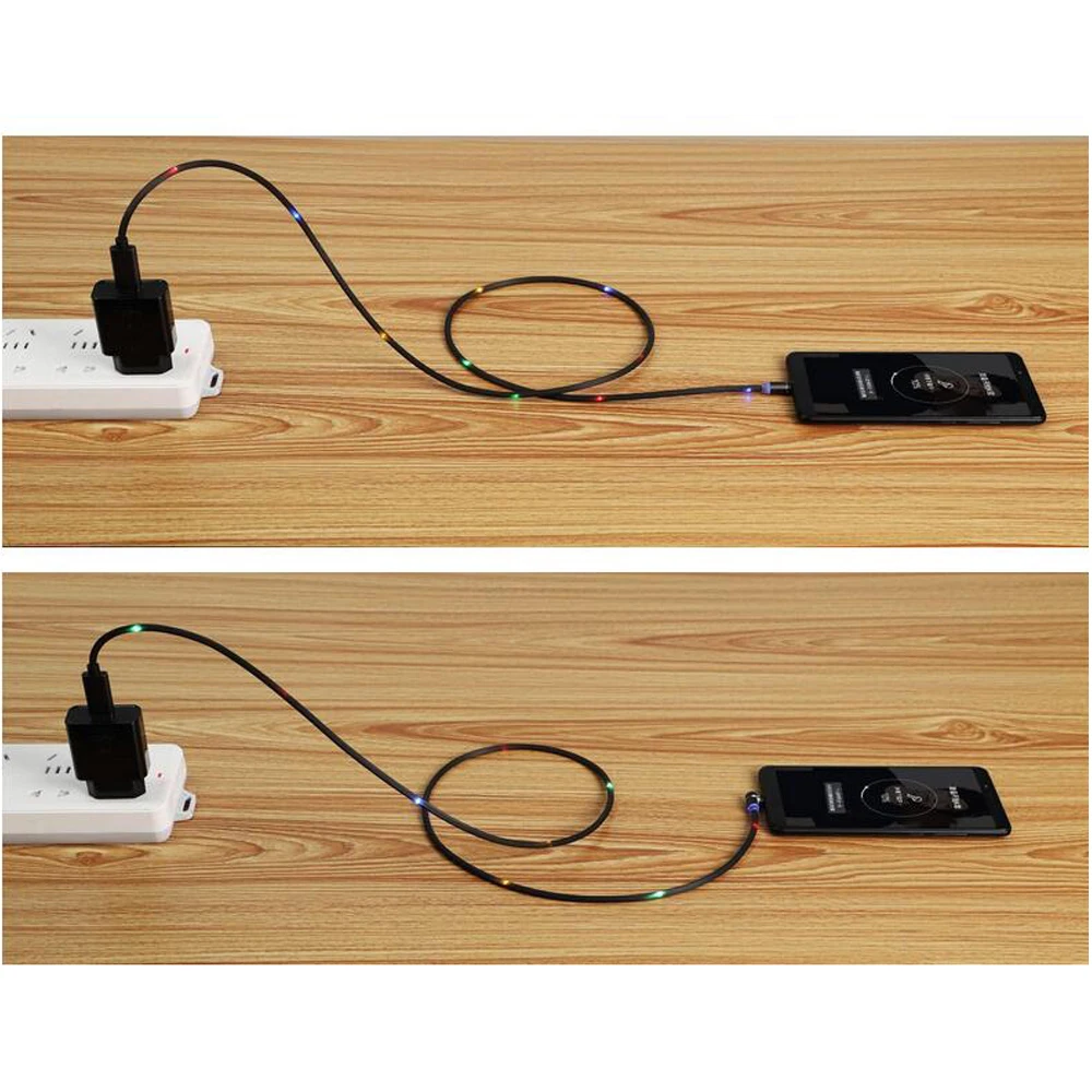 Светодиодное магнитное светящееся Зарядное устройство USB Type C/Micro USB/8 Pin зарядный