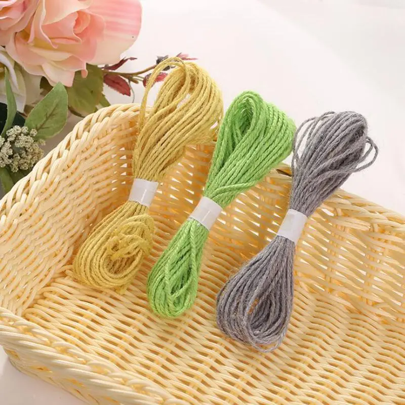 2mm 10yards Colorful Jute Rope Natural Label Cards String Gift Package Ribbon DIY Hemp Craft Supplier Scrapbook Wedding Decors | Дом и сад