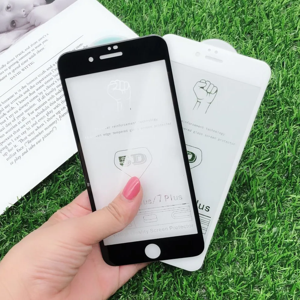 AYJ 5D закаленное стекло для iphone 7 plus 8 x Защита экрана iPhone 6 6s с полным покрытием