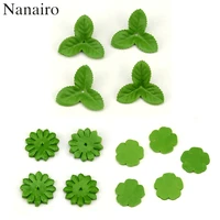 100pcs mini green christmas leaves artificial flower for wedding decoration garland rose leaf foliage craft cheap fake flowers