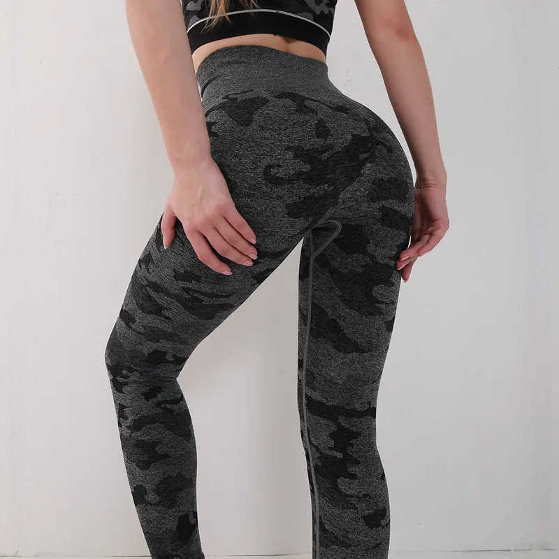 Женские Бесшовные трико для фитнеса и йоги Shinbene Camo спортивные Леггинсы с высокой