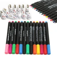 10pcs fabric marker pens permanent paint pens for diy textile clothes t shirt shoes patchwork crafts sewing accessories