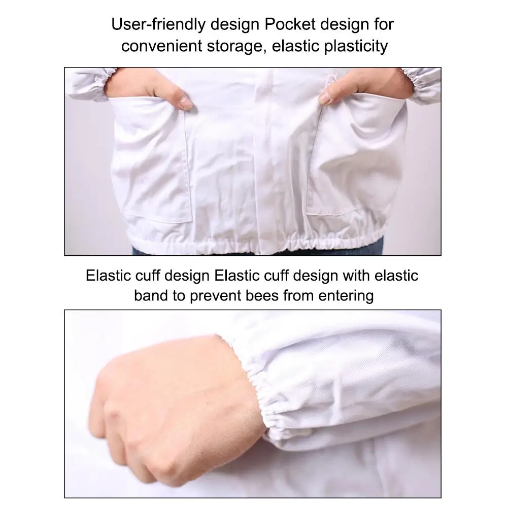 1 шт. белая куртка пчеловода с автономный вуалью хлопок ткань комплексная защита