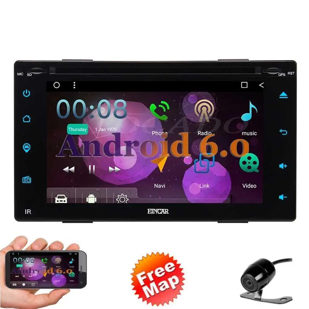 Бесплатная камера заднего вида + 2 din android 6 0 2din Автомобильная Радио двойной