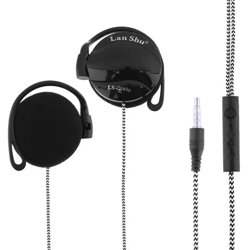 Black LS-S140P 3,5 мм стерео наушники для MP3 Mp4 мобильного телефона ушной крючок тип Универсальная гарнитура ушной крючок наушники - Цвет: Black