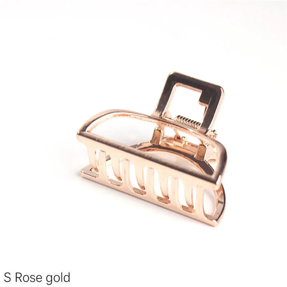 Rose gold S Для женщин девочек геометрический заколки для волос заколки-крабы для волос Краб для волос Луна Форма заколка для волос когти одноцветное Цвет аксессуары шпилька Большой/мини Размеры - Цвет: Rose gold S