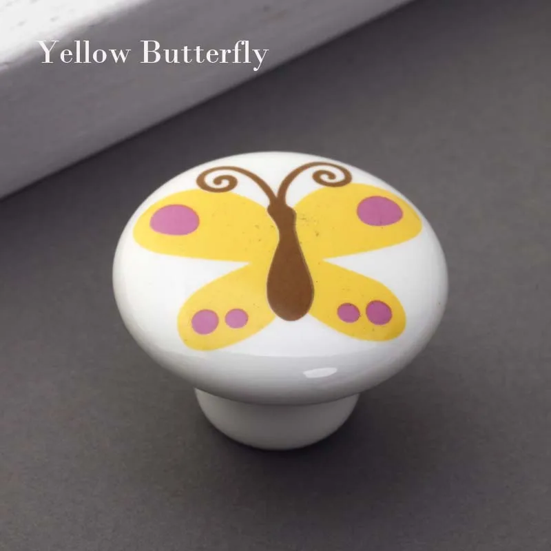 1 шт. ручка бабочка для детской комнаты|ceramic handle|butterfly knobsceramic door handle |