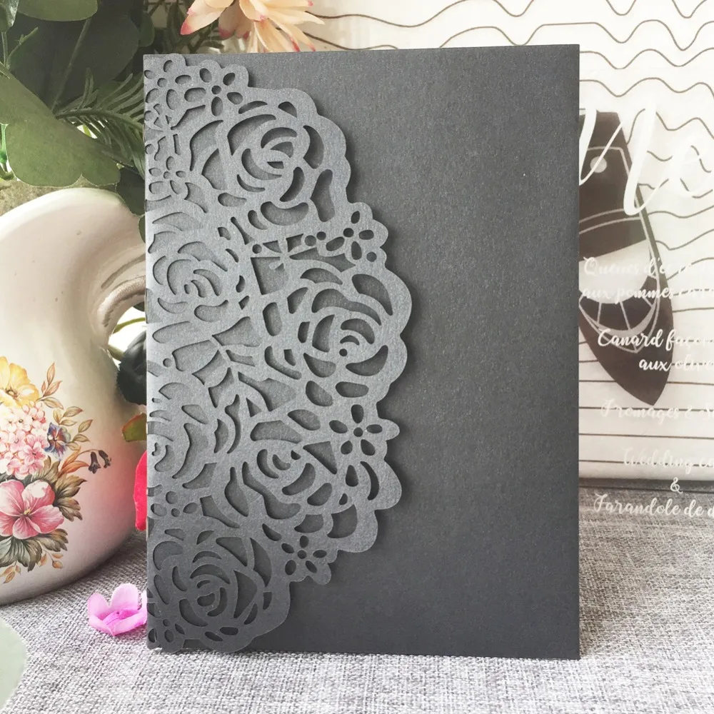 30pcs Laser Cut Romantic Wedding Decoration Invitation Card Pearl paper Birthday Supplies Greeting Gift Blessing | Дом и сад